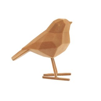 Present Time - origami vogel beeld amber fluweel