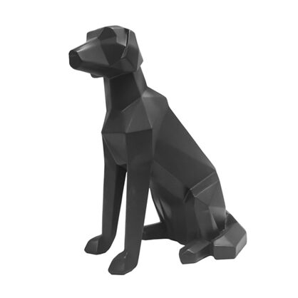 Present Time - hond origami beeld zwart